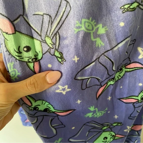 STAR WARS The Mandalorian Fleece Pajama Pants NWT Women's Medium Purple Cozy - Picture 6 of 10
